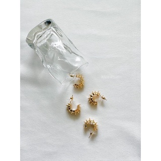 Miki earrings (gold) ต่างหูชุบทองคำขาว ก้านเงินแท้ S925