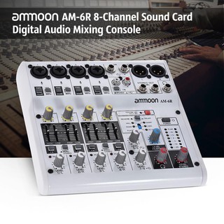 G&amp;M ammoon AM-6R แผงคอนโซลควบคุมเสียง 8 ช่อง 48 โวลต์