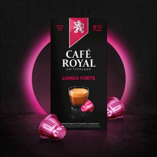 Royal Cafe Lungo Forte Switzerland Capsule coffee 10 tablets Compatible with Nespresso Machine รอยัลคาเฟ่ กาแฟแคปซูล