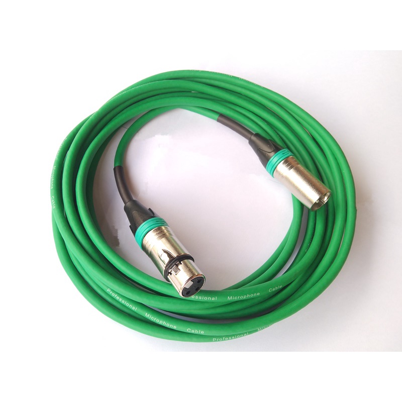 สายไมค์XLR Cable Stereo สายเขียว  หัวคละสี