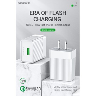 Borofone BA47 หัวชาร์จเร็ว QC 3.0 18W fast Charge (แท้100%)