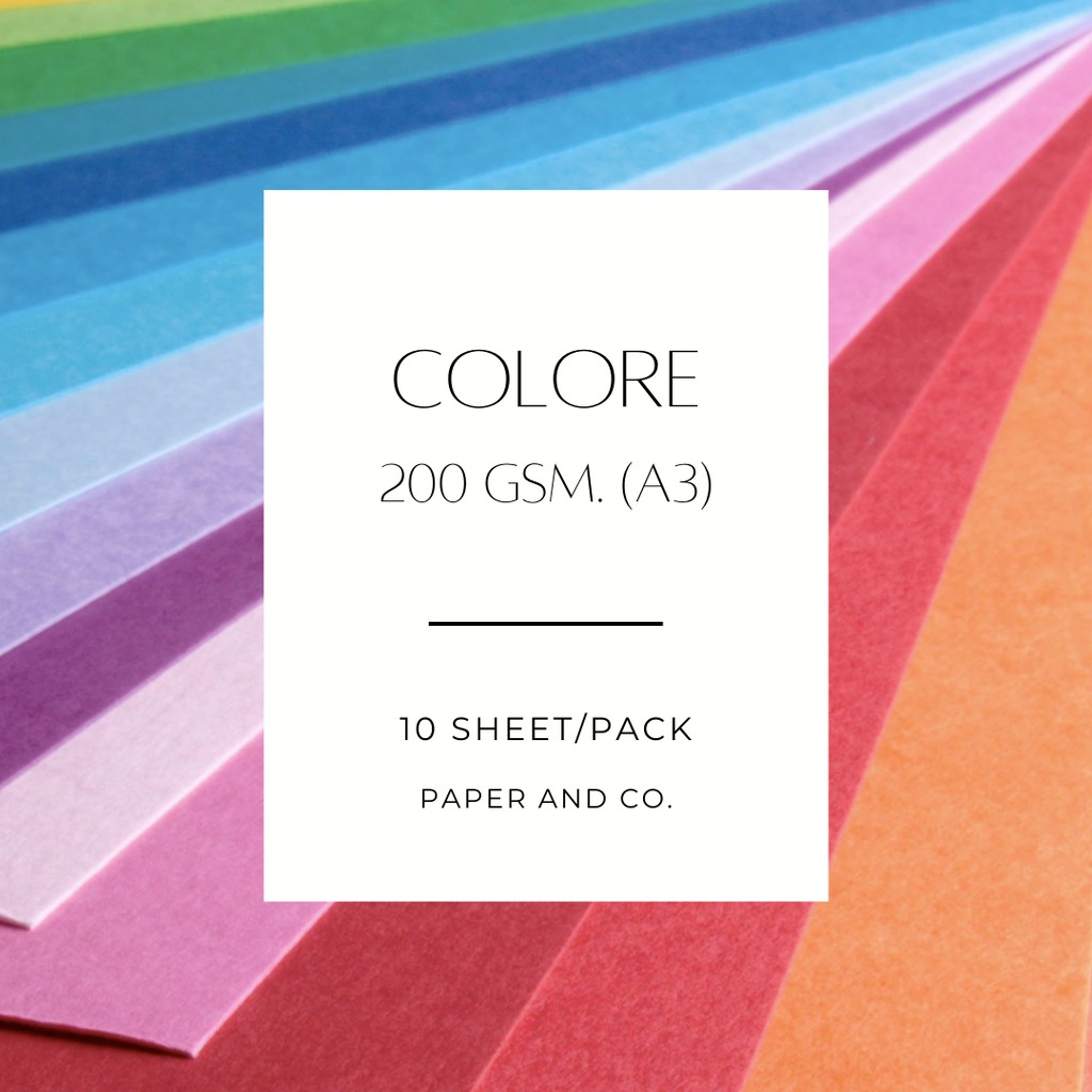 กระดาษสีสองหน้า (A3) (แพ็คละ 10 แผ่น) (200 gsm.)