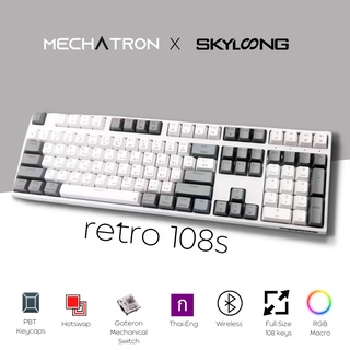 [Key TH-EN] Retro 108s Full Size Wireless Mechanical Keyboard แมคคานิคอล คีย์บอร์ด ไร้สาย คีย์ไทย บลูทูธ Hot Swap RGB