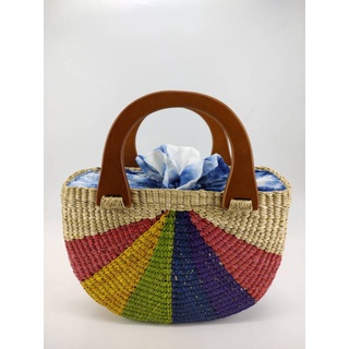 กระเป๋าสานสวยๆ Rainbow lady handbag by 100 % Thai handmade New year 2021 collection