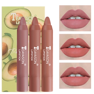 TEAYASON ลิปสติก Crayon 3 pcs ลิปสติก Matte Velvet Air Lipstick PEN