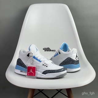 ของแท้ 100% NK Air Jordan 3 Retro UNC รองเท้าผ้าใบลําลอง คุณภาพพรีเมี่ยม ผลิตในเวียดนาม wpb7 U9ET 8GC6