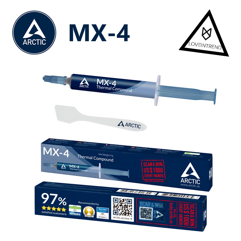 ซิลิโคน Arctic MX-4 MX-6 นำความร้อน CPU GPU New Packaging 2024