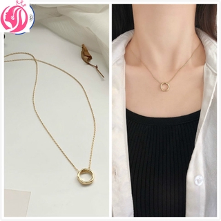 Korean woman retro simple Circle pendant Clavicle Chain Cold Wind Temperament Ins Necklace