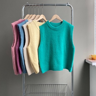 เสื้อกั๊กไหมพรม คอกลม รหัสXS8868/  Round neck knitted vest