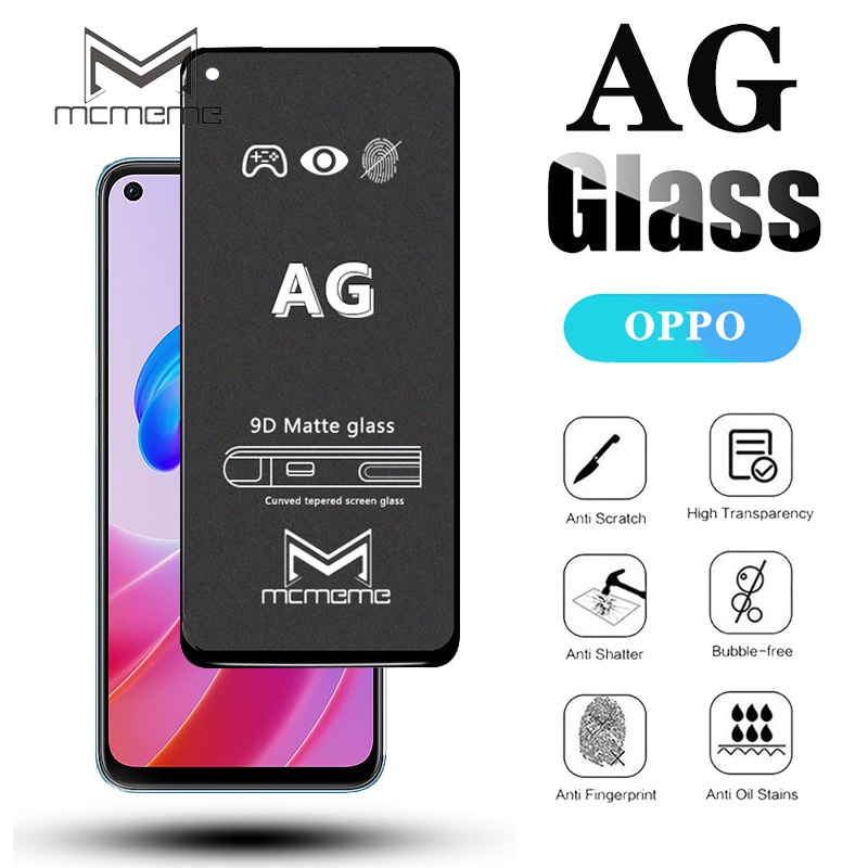 AG ฟิล์มกระจก ด้าน OPPO A3x A3 A5 Pro A60 A38 A58 A98 A78 A18 A59 A79 A77s A17 A17K A76 A74 A77 A95 A16 A16k A57 A96 A94 A3 A5s A5 A9 A31 A92 A52 2020