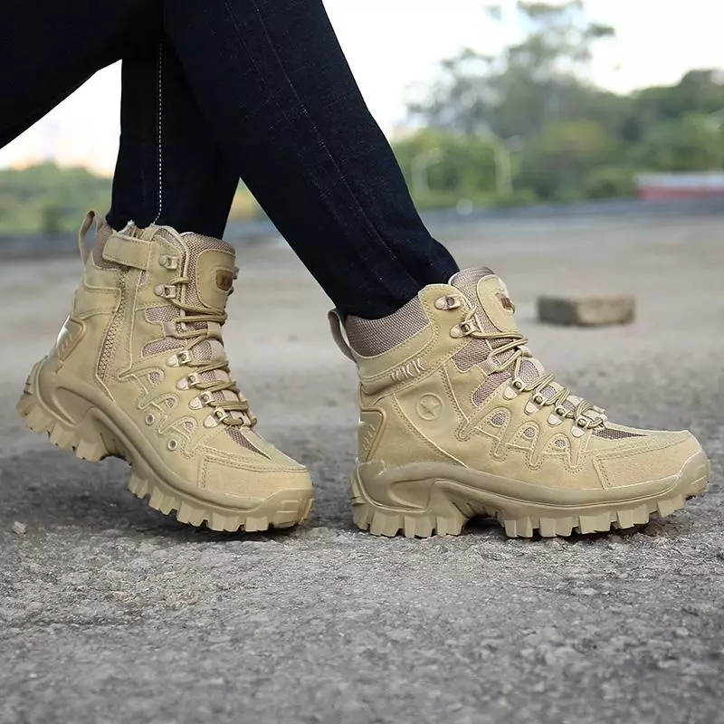 Army SWAT ขนาดบวก 39-46 ผู้ชายรองเท้าเดินป่ากลางแจ้งฤดูหนาว Hunter Military Tactical Boots