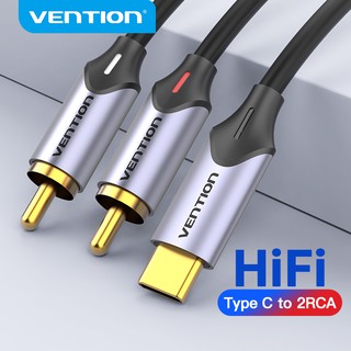 Vention Type C To 2 RCA Hi - Fi Usb - C To สายสัญญาณเสียงสําหรับลําโพง Power Amplifier BGU