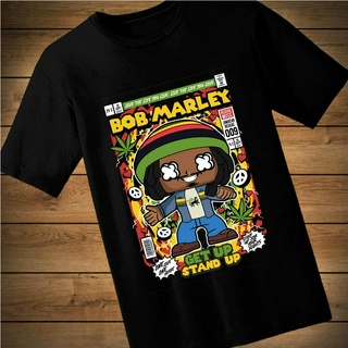 #021 เสื้อยืดลายการ์ตูน BOB MARLEY เสื้อยืดสีดำ เสื้อใส่เล่น เสื้อยืด เสื้อคอกลม ใส่สบาย เสื้อสกรีน เสื้อสั่งทำ เสื้อยืด