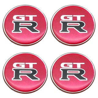 กรุณาวัดขนาดก่อนสั่งซื้อ สติกเกอร์ติดดุมล้อ GTR สีแดง ขนาด 43mm. 1 ชุดมี 4 ชิ้น Aegether