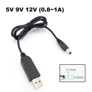 Usb Converter DC 5V to 9V 12V อะแดปเตอร์พาวเวอร์ซัพพลาย Step UP โมดูลเชื่อมต่อ USB ปลั๊ก USB to DC สายเคเบิล 2.1x5.5มม.