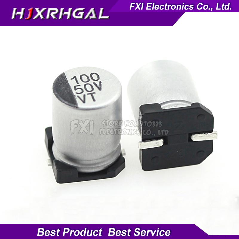 10PCS Electrolytic capacitor 50V100UF 8*10mm SMD aluminum electrolytic capacitor 100uf 50v