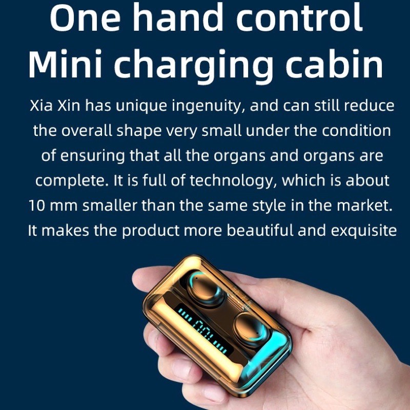 หูฟังบลูทูธ TWS-F9 Wireless bluetooth 5.0  สเตอริโอ หูฟังเล่นเกมส์ แยกเสียงซ้ายขวา รุ่น F9