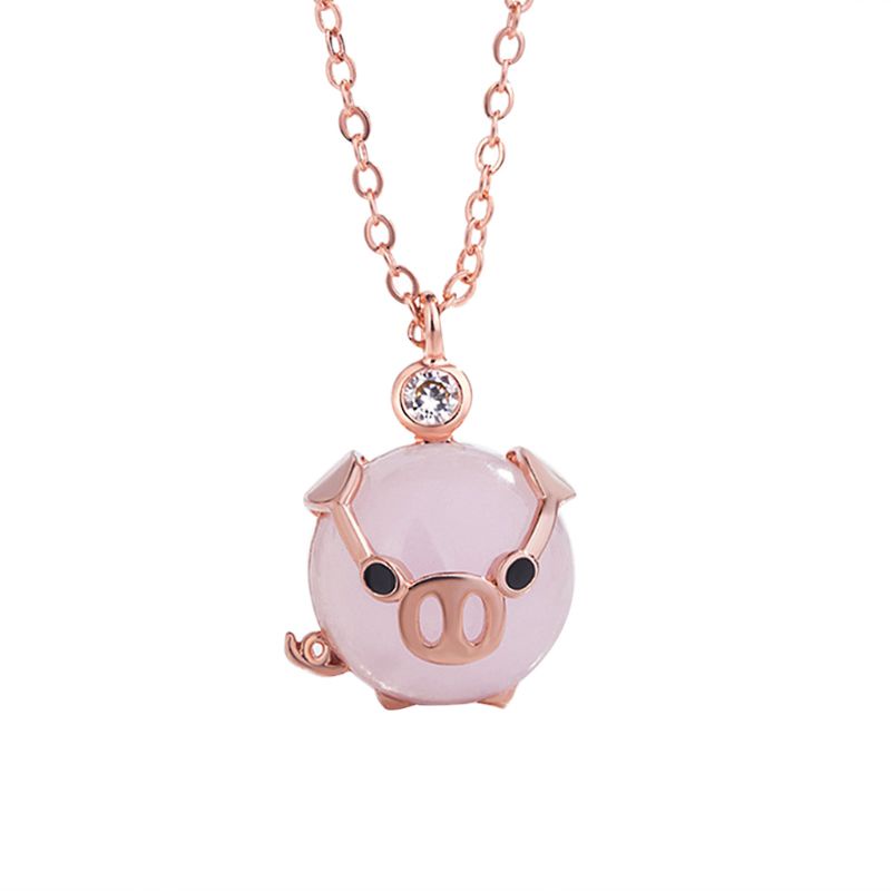 ของขวัญสร้อยคอแฟชั่นน่ารักจี้โรสโกลด์คริสตัล Rose Gold Boom - boomstore ...