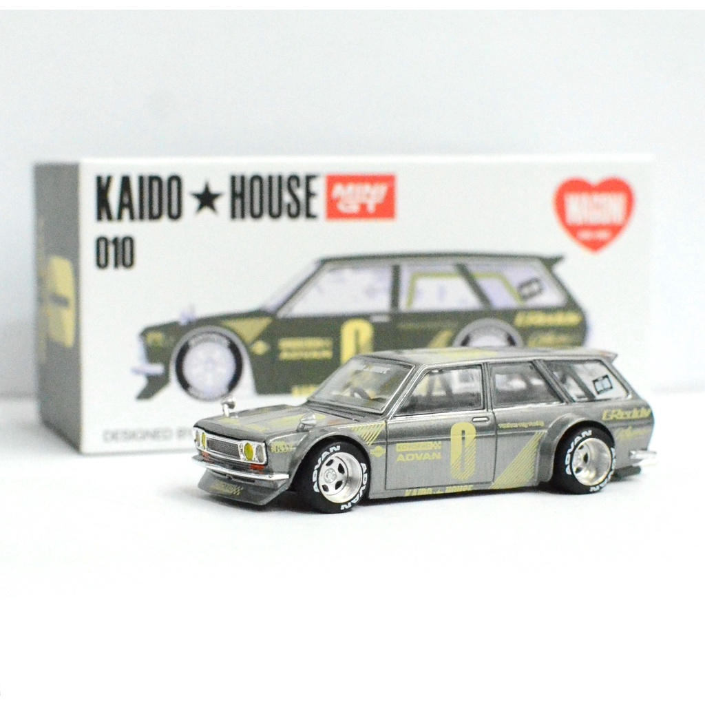 (รถ CHASE NOT SEALED) MINI GT X KAIDO HOUSE 1/64 KHMG010 DATSUN KAIDO 510 WAGON GREEN