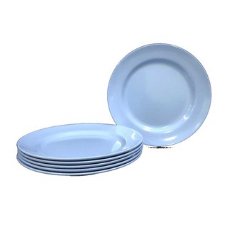 ราคาพิเศษ!! เอโร่ จานตื้นเมลามีน สีฟ้า ขนาด 8 นิ้ว แพ็ค 6 ใบ aro Melamine Deep Plate 8" Blue x 6 Pcs