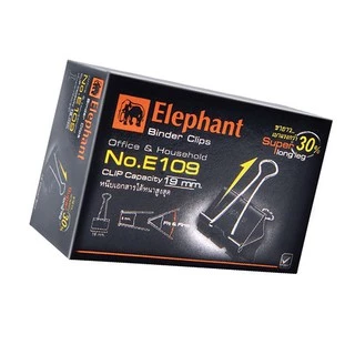 คลิปดำ คลิปหนีบกระดาษ (กล่อง12ตัว) ตราช้าง elephant brand