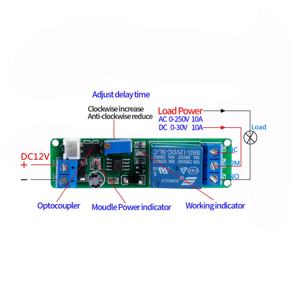 DC 12V Delay Relay Time Delay Turn on/Delay Turn off Vibration Switch Modul 