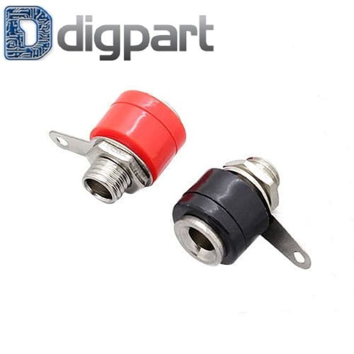 MERAH Jack Female Banana Socket Terminal 1 คู่ Connector M6 สีดําแดง