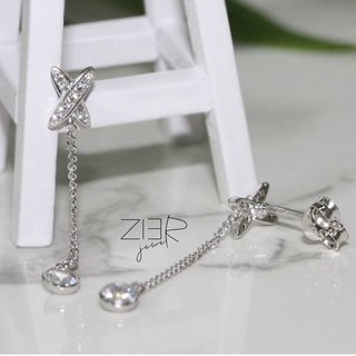 ต่างหูเงินแท้ 925 ประดับพลอยCZ Earring Silver 925 With Cubic Zirconia-(E26170171)