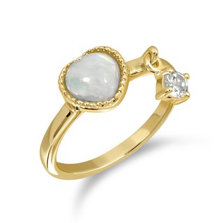 Mizuchol-แหวนเสริมดวงความรักสำหรับคนวันพุธ Darling ring พลอย Moonstone