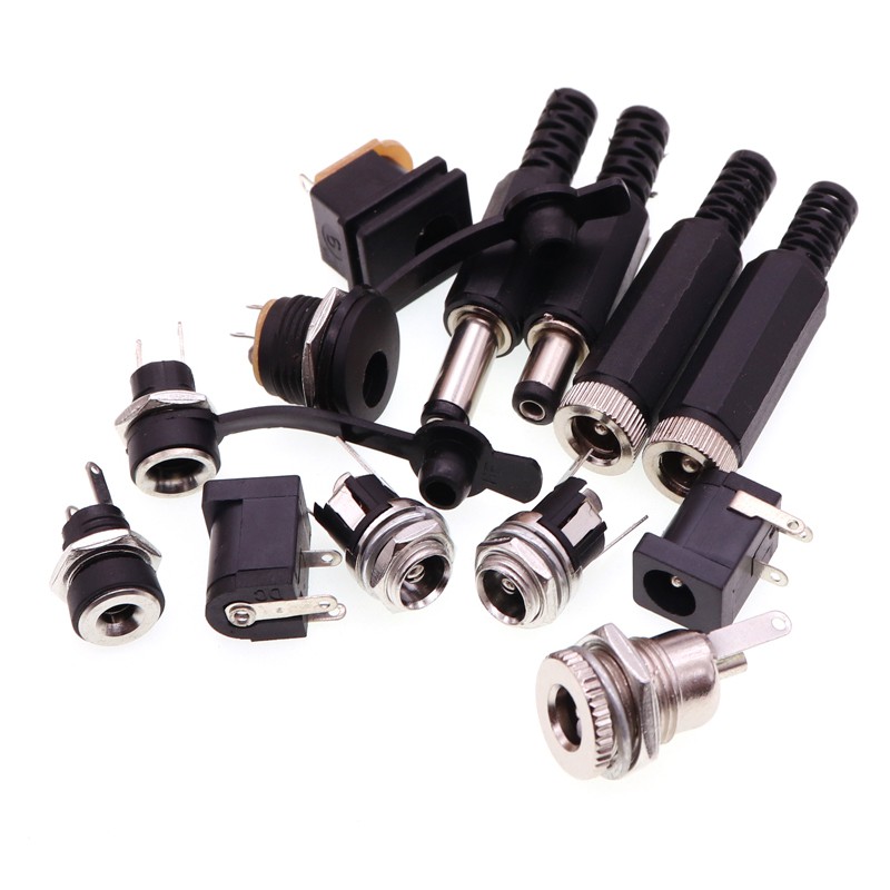 ปลั๊กไฟ Dc ซ็อกเก็ต 002/005/012/022B/025M/044/050/099 Connector 5.5-2.1/2.5 ประเภทลวดเชื่อมรูกลม