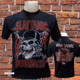 เสื้อวง Slaytanic วงร็อค ไม่มีตะเข็บข้าง คอฟิต ป้ายUS เสื้อวง เสื้อผู้ชาย เสื้อทัวร์ วงร็อคคต่างประเทศ