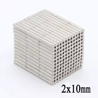 10ชิ้น แม่เหล็กแรงดึงดูดสูง 2x10 มม. ทรงกระบอก 2*10mm แม่เหล็กแรงสูง 2mm x 10mm แม่เหล็ก Neodymium Magnet 2x10mm