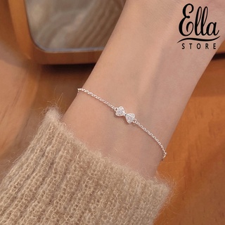 Ellastore123 สร้อยข้อมือโซ่ ทองแดง ประดับโบว์น่ารัก สําหรับงานปาร์ตี้