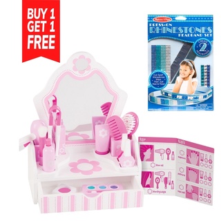 [1free1] รุ่น 3026 ชุดโต๊ะเครื่องแป้งไม้ ( Free ชุดประดิษฐ์ที่คาดผม ) Melissa &amp; Doug Beauty Salon Play Set รีวิวดีใน Amazon USA ของเล่น มาลิซ่า 3 ขวบ 9245