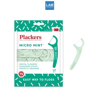 Plackers Flosser Micro Mint 75 pcs. - พลัคเกอร์ ไหมขัดฟันแบบมีด้ามจับ กลิ่นมิ้นต์ 1 ห่อ บรรจุ 75 ชิ้น