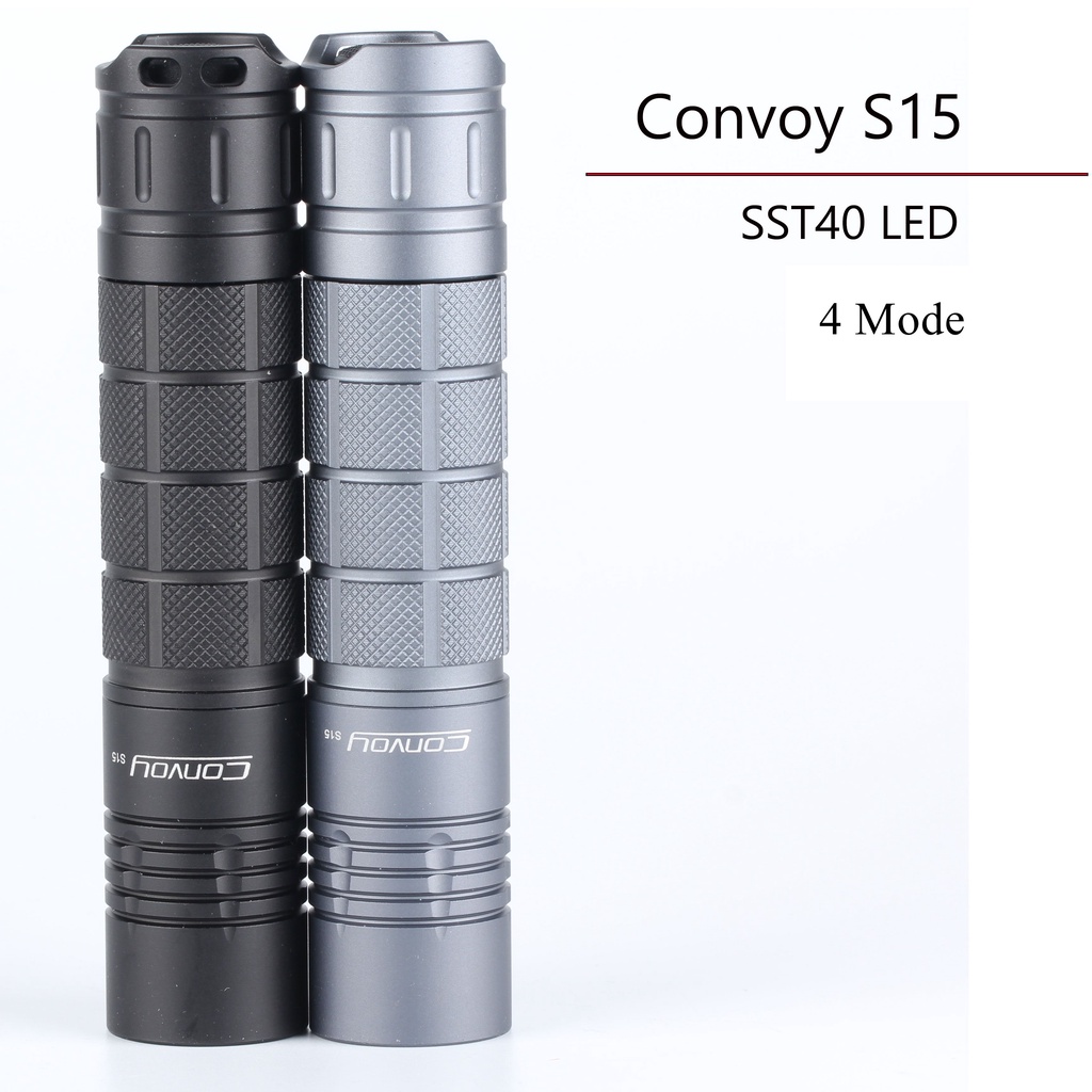 Convoy S15 ไฟฉาย SST40/SFT40 LED ขี่กลางแจ้ง Long-rang Mini 18650 ไฟฉายตรงขนาดเล็ก