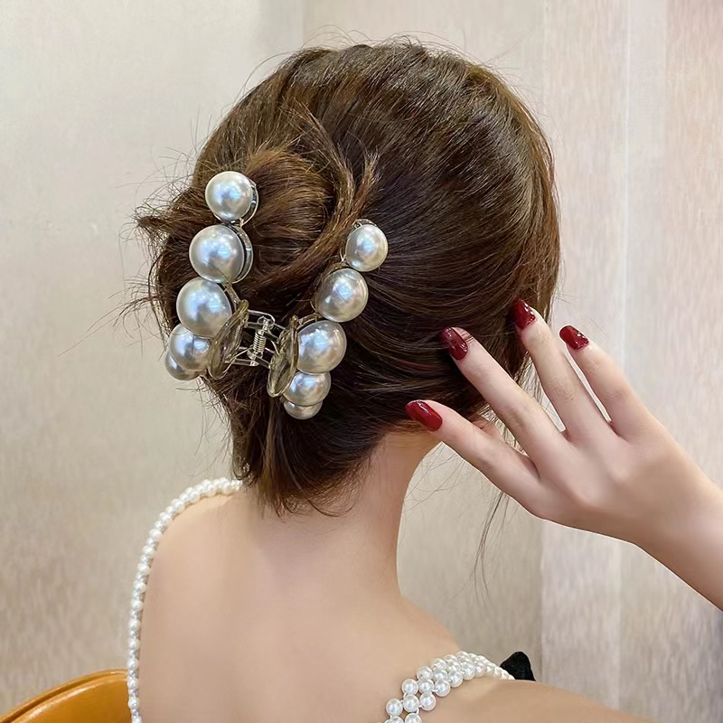 กิ๊บติดผม ประดับไข่มุก ขนาดใหญ่ หรูหรา เครื่องประดับ สไตล์ญี่ปุ่น แฟชั่นสําหรับผู้หญิง