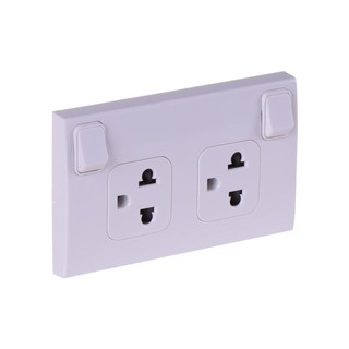 เต้ารับคู่ 3 ขา มีกราวด์ HACO W816UV2S DOUBLE SOCKETS 3P+E W816UV2S HACO