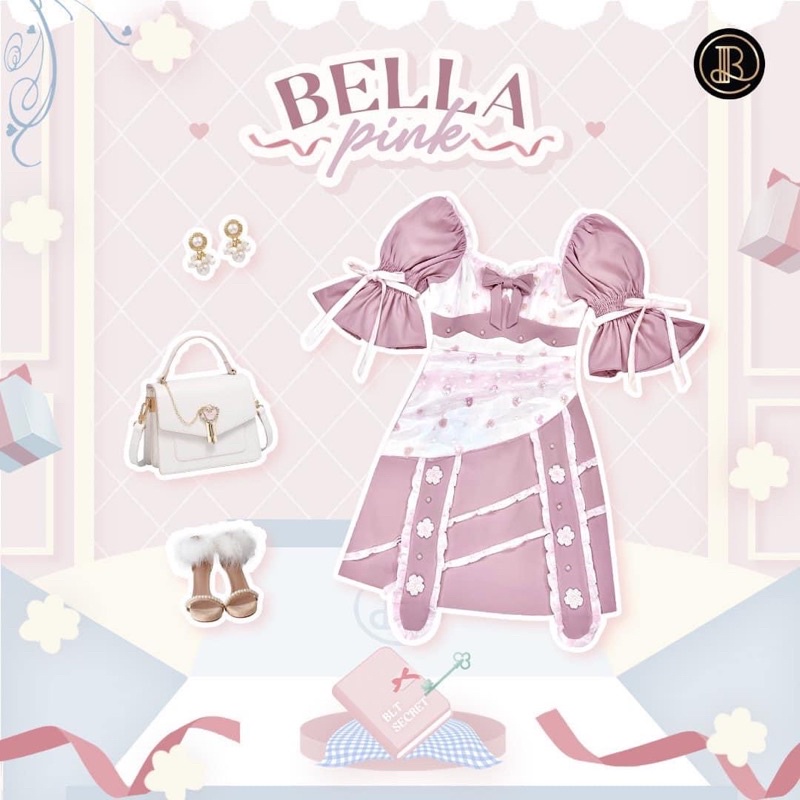 เดรส Bella Pink  #Blt Brand @bltbrand size Xs ป้ายห้อย