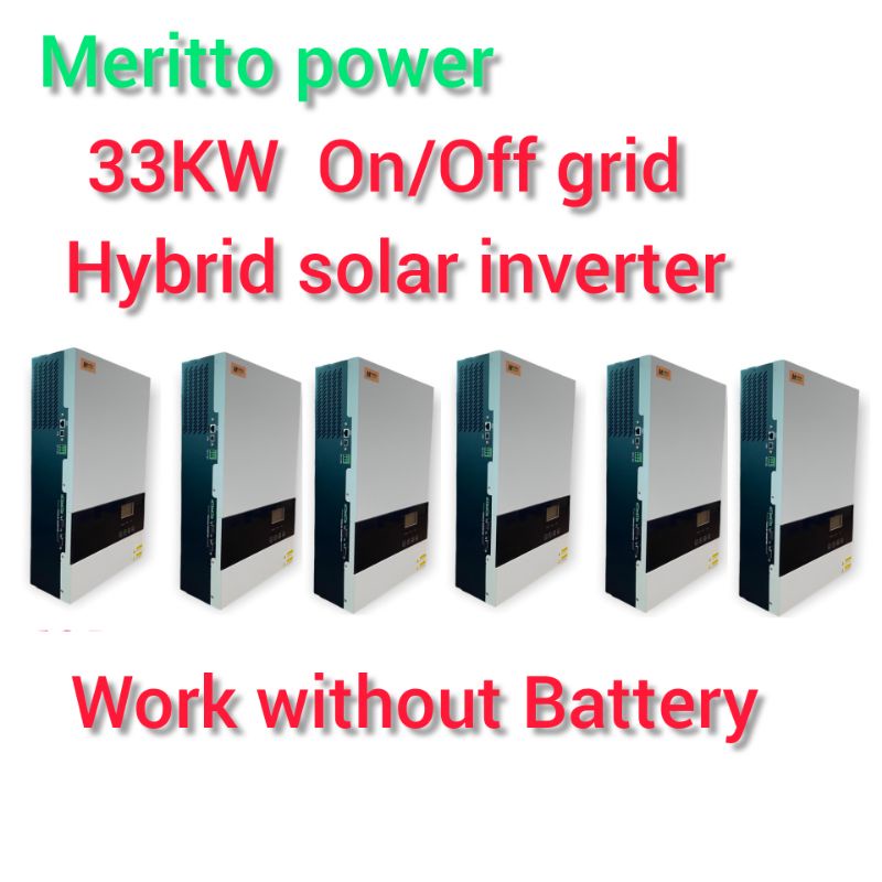 33KW on/off grid hybrid inverter 48V540A(90x6)MPPT 450VDC 230/380VAC 50Hz work without battety