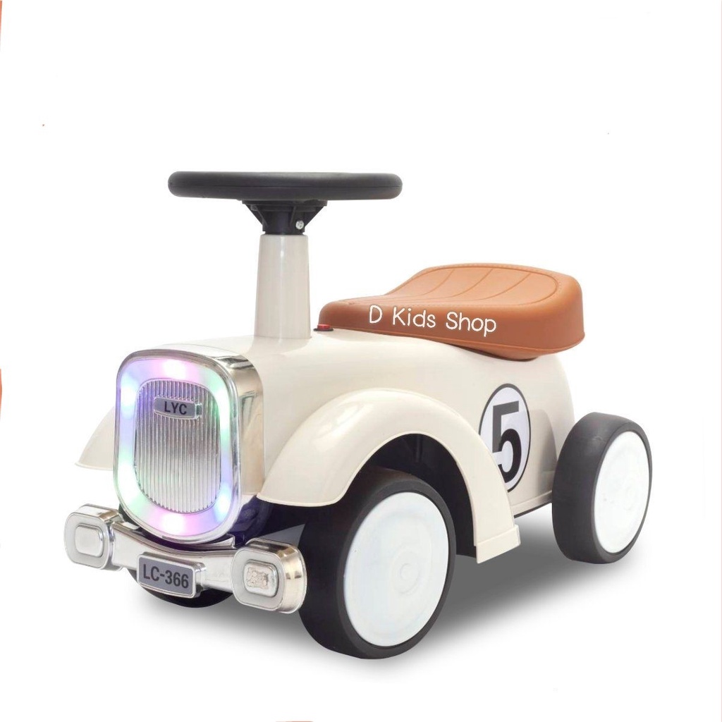KT2 รถขาไถ รถขาไถเด็ก มีไฟ มีเพลง ทรงวินเทจคลาสสิค รถเด็ก4ล้อ ฝึกการทรงตัว รถเด็ก No.10097