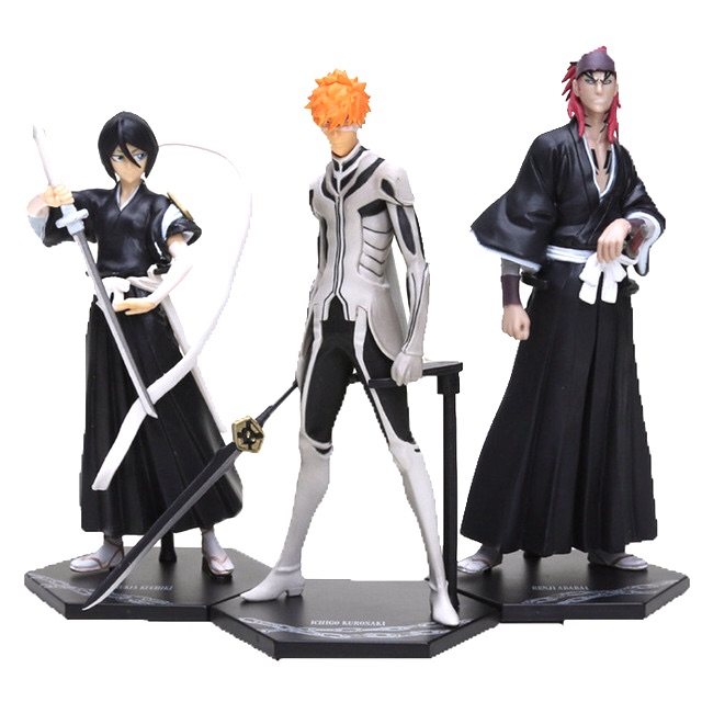 Action Figure Bleach Kurosaki ichigo Kuchiki Rukia Abarai Renji Getsuga Tenshou