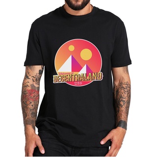 ถูกสุดๆเสื้อยืดลําลอง ผ้าฝ้าย 100% แขนสั้น พิมพ์ลาย Welcome To Decentraland 3D Virtual Reality Platform Crypto Coin Toke