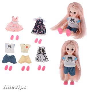 16 ซม. ชุดเสื้อผ้ารองเท้า bjd ob 11 diy สําหรับตกแต่งตุ๊กตาของเล่นเด็ก