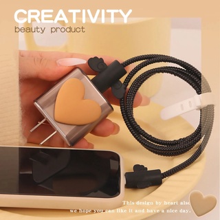 🤎🖤พร้อมส่ง ชุดพันสาย เคสหัวชาร์จ ลายการ์ตูน ตัวถนอมสาย USB C 20W 18W 5W สำหรับ Phone 12 11 promax