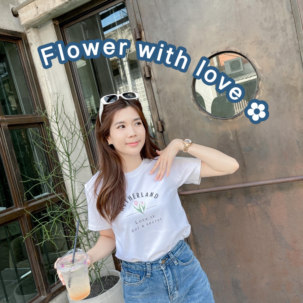 Jarika.shop - เสื้อยืดSummerลายดอกไม้  ( พ97 ) '