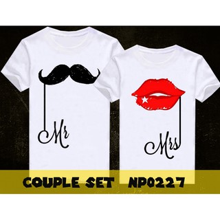 เสื้อยืดคู่รัก Mr&amp;Mrs. ลายน่ารักๆ