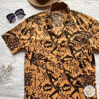 เสื้อลายกีต้าร์ S-3xl เสื้อHawaii เสื้อเชิ้ต