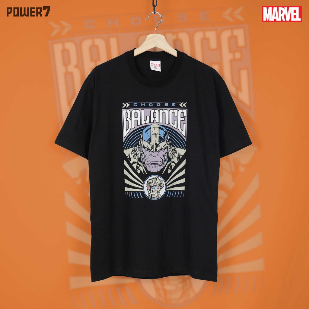 Power 7 Shop เสื้อยืดการ์ตูน THANOS ลิขสิทธ์แท้ MARVEL COMICS T-SHIRTS (MVX-018)