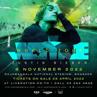 บัตร JUSTIN BIEBER JUSTICE WORLD TOUR BANGKOK บัตรคอนเสิร์ต [ Ticket ]